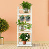 4 Tier Wooden Ladder Bookcase Shelving Shelf Unit Plant Flower Display Rack Home