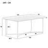 COFFEE TABLE WITH MARBLE EFFECT TOP AND BLACK METAL LEGS LIVING ROOM FURNITURE