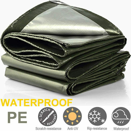 200GSM Tarpaulin Heavy Duty Builders Waterproof Ground Sheet Camping Cover Green