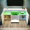 Modern TV Stand Cabinet Unit Entertainment MFC Gloss Doors LED RGB Light Matt