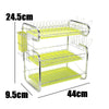 3 Tier Green Kitchen Dish Drainer Cutlery Cup Plates Holder Sink Rack Drip Tray