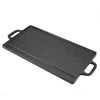 BBQ Cast Iron Grill Griddle Pan Ridged Flat Plate Non Stick Baking Cooking Tray