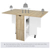 Folding Mobile Drop Leaf Dining Table Set w/4 Stools Dining Kitchen Wooden&White