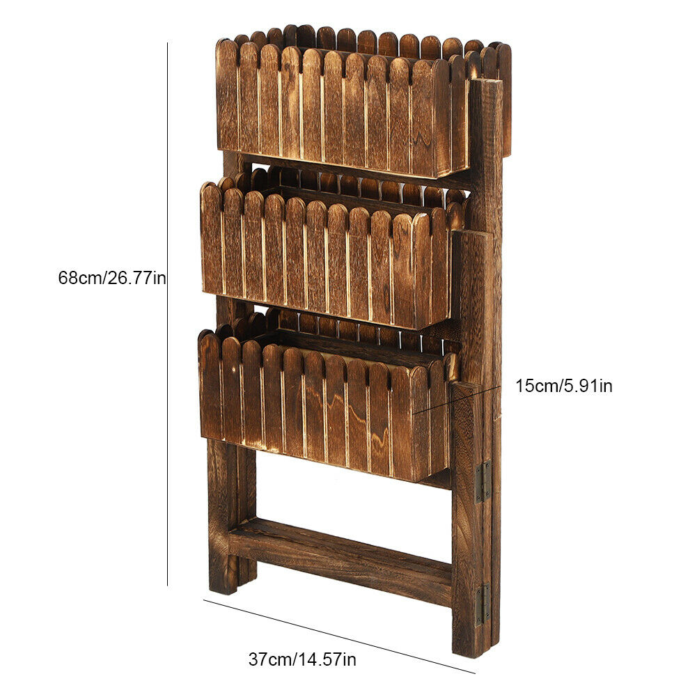 Retro Creative Wooden Plant Flower Pot Display Stand Shelf Storage Rack Holder