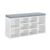 White Shoe Storage Bench Cabinet Soft Padded Seat Organiser Shelves Stand Rack