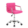 Cushioned Computer Office Desk Chair Chrome Legs Lift Swivel Small Adjustable
