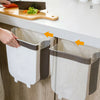 Collapsible Kitchen Countertop Cupboard Door Hanging Food Waste Bin Home Dustbin