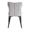 2Pcs Modern Grey Faux Leather Chairs High Back With Metal Legs Dining Room Chair