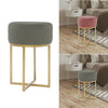 Velvet Padded Dressing Table Stool Dining Chair Pouffe Metal Legs Side Chair