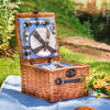 Vintage Picnic Hamper Basket for 2 or4 Persons With Ice Pack & Easy Carry Handle