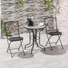 3 Pcs Mosaic Bistro Table Chair Set Patio Garden Dining Furniture