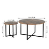 Coffee Table Set of 2 Round End Table Industrial Side Table Living Room Tables