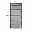 4 Tier Drawers Storage Unit Plastic Office Home Tower Chest Drawer Silver MINI (Small (40cm))