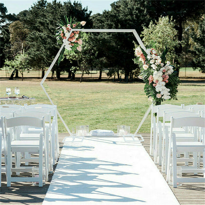 Metal Hexagonal Wedding Arch Frame Backdrop Free Standing Events Venue Sturdy