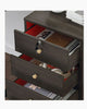 Nightstand Cabinet Bedisde Table Chest File Storage with 3 Drawers Wooden Wheel