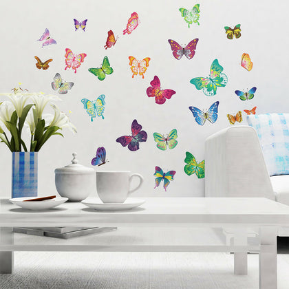 34pcs Colourful Butterflies Wall Decals Mural Home art paper Decoration Mural
