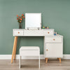 Vanity Flip-up Mirror Storage Dressing Table w/ 3 Drawers 1 Door Stool Set UK