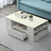 Modern Coffee Table 2-Drawer Side Table High Gloss Living Room Furniture White