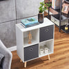 4 Storage Cube Modular Display Storage Cabinet Organiser with 2 Fabric Drawers