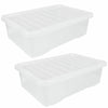 Wham Plastic Storage Shelf Box Stackable Containers Clear With Secure Clip Lid