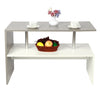 2 Tier Wooden Coffee Table with Storage Shelf Sofa Side End Desk Living Room