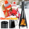 Pyramid Patio Fire Pit Chiminea Heater Outdoor Garden Log Burner Black Firepit