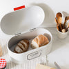 Vintage Bread Box Metal Bread Bin Curved Lid Large Oval Loaf Storage Container