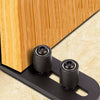 Closet Track System Home Kit Sliding Rail Barn Door Hardware Steel Roller Black