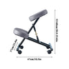 Kneeling Posture Chair Grey Stool Ergonomic Seat Leather w/ Wheels