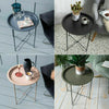 Round Side Coffee Table Tray Desk Sofa Living Room Night Stand End Metal UK