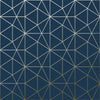 EXCLUSIVE METRO PRISM GEOMETRIC TRIANGLE BLUE / GOLD - WOW008 LUXURY WALLPAPER