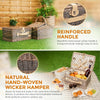 4 Person Luxury Wicker Basket Outdoor Picnic Hamper Set with Rug/Blanket Willow