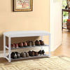 3-Tier Hallway Bench Shoe Rack Stand Seat Organiser With Upholstered Seat White