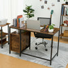 HOOBRO Study Writing Table Computer Desk with Drawer and Storage Cabinet Vintage