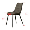 2 × Grey / Brown Dining Chairs Faux Suede Fabric with Metal Legs Home Kitchen