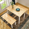 Solid Wood Dining Table and Chairs 2 Bench Set Dining Room Home Furniture New