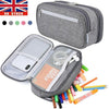 Student Pen Pencil Bag Case Canvas Zip Cosmetic Large Capacity for Boys Girls UK