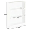 3 TIER WHITE WOODEN FREESTANDING BOOKCASE/BOOKSHELF STORAGE UNIT SHELF
