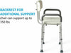 Height Adjustble Shower Seat Aluminium Bathroom Chair Elderly Aid with Arm&Back