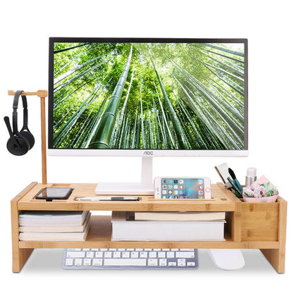 2 Tiers Desktop Monitor Riser Computer Laptop PC Plinth Stand Headset Organizer