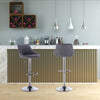 2 Bar Stools Chairs Breakfast Dining Chairs Linen Exterior Adjustable Dark Grey