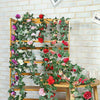 16Heads 7Ft Artificial Faux Silk Flower Rose Leaf Garland Vine Home Party Decor
