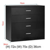 Black Chest of Drawers Bedside Table Cabinets 1 2 3 4 5 Drawer Bedroom Furniture