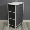 3 Drawer Storage Chest Office Bathroom Bedside Cabinet Linen Front Grey White