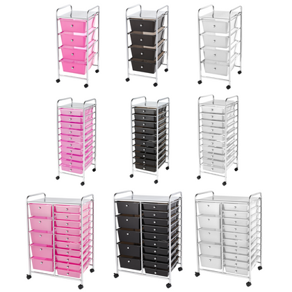 Storage Trolley On Wheels. 4 10 15 Drawers Home Office Salon Paper Organiser