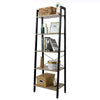 5 Tier Bookcase Rustic Shelf Unit Display Bookshelf Shelving Rack Free Standing