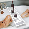 White Over Bath Caddy Tray Bathtub Rack Shelf Storage Wine Glass Tablet Holder U