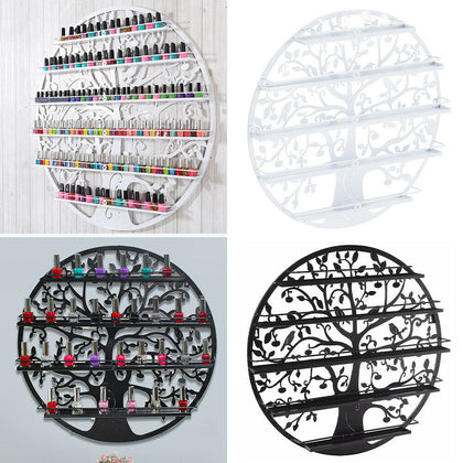 5 Tier Nail Polish Rack Metal Wall Mounted Display Stand Organizer Holder Shelf