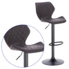 2 Bar Stools Adjustable Breakfast Kitchen Stools PU Leather Swivel Gas Lift