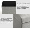 GREY LARGE LINEN FOLDING STORAGE OTTOMAN POUFFE SEAT FOOT STOOL STORAGE BOX UK